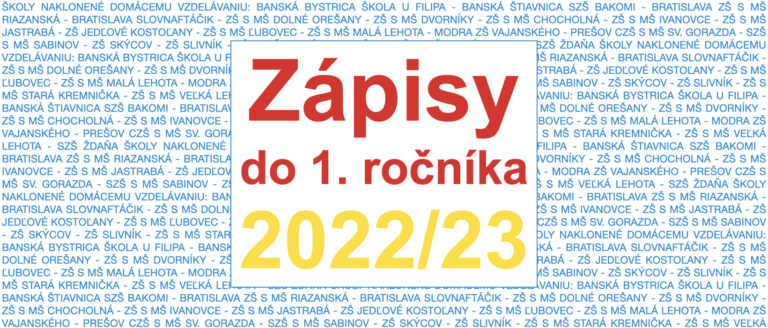 Prehľad termínov zápisu do 1. ročníka ZŠ 2022/2023