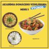 Menu 3 na ADV Východ: Zeleninová polievka a vyprážané tofu so zeleninou a ryžou.