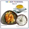 Menu O1 na No Back To School: kurací vývar s rezancami, pečené kuracie stehno a varená ryža
