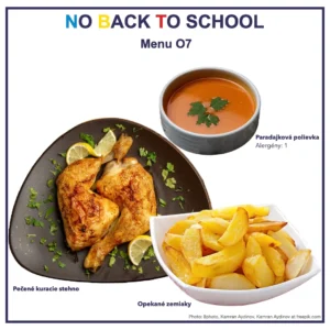 Menu O7 na No Back To School: paradajková polievka, pečené kuracie stehno a opekané zemiaky