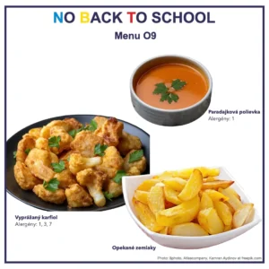 Menu O9 na No Back To School: paradajková polievka, vyprážaný karfiol a opekané zemiaky
